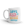Love Beach Happiness Mug, Funny Coffee Mug, Beach Mug, Vacation Gift