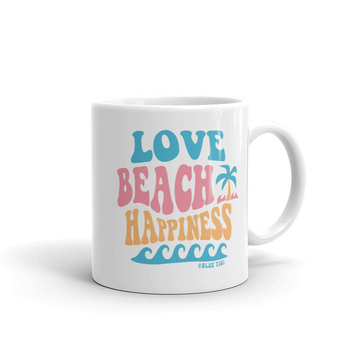 Love Beach Happiness Mug, Funny Coffee Mug, Beach Mug, Vacation Gift