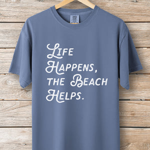Life Happens Beach Script Tee