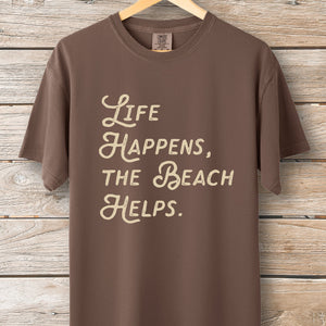 Life Happens Beach Script Tee